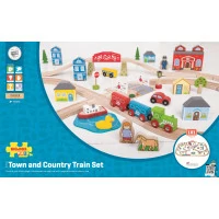 Bigjigs Rail Dřevěná vláčkodráha město a vesnice 91 dílů