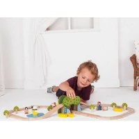 Bigjigs Rail dřevěná vláčkodráha farma - rozbaleno