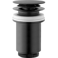 Omp Tea Umyvadlová výpust 5/4“, click-clack, velká zátka, tl. max 80mm, černá mat 7533.370.5X