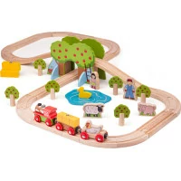 Bigjigs Rail Dřevěná vláčkodráha farma