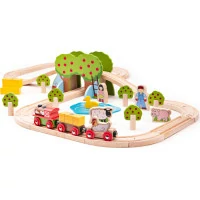Bigjigs Rail Dřevěná vláčkodráha farma