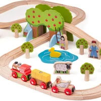 Bigjigs Rail Dřevěná vláčkodráha farma
