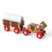 Bigjigs Rail Dřevěná vláčkodráha divoký západ 62 dílů