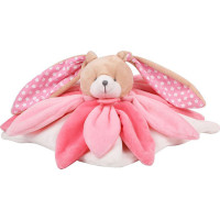 Doudou Dárková sada - plyšový muchláček králíček růžový 28 cm