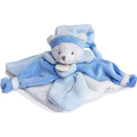 Doudou Dárková sada - plyšový muchláček modrý medvídek 24 cm