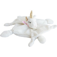 Doudou Dárková sada - plyšový muchláček jednorožec 22 cm