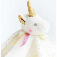 Doudou Dárková sada - plyšový muchláček jednorožec 22 cm