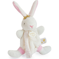 Doudou Dárková sada - Hračka s úchytem na dudlík králíček 15 cm
