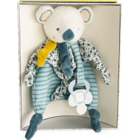 Doudou Dárková sada - Hračka s úchytem na dudlík koala Yoca 20 cm