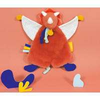 Doudou Dárková sada - Plyšový muchláček dinosaurus oranžový 25 cm