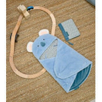 Doudou Plyšová modrá dečka s kapucí Yoca le koala 70 cm