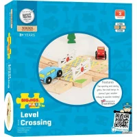 Bigjigs Rail Dřevěné autodráhy železniční přejezd s brankami