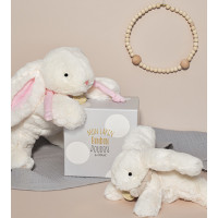 Doudou Dárková sada - Plyšový králíček pink 30 cm