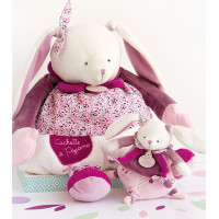 Doudou Dárková sada - Hudební hračka růžový králíček 17 cm