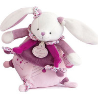 Doudou Dárková sada - Hudební hračka růžový králíček 17 cm