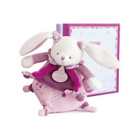 Doudou Dárková sada - Hudební hračka růžový králíček 17 cm
