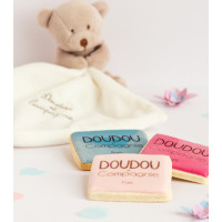 Doudou Dárková sada - medvídek s muchláčkem 10 cm