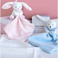 Doudou Dárková sada růžová - králíček s muchláčkem 10 cm