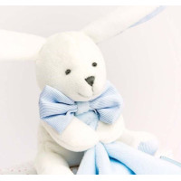 Doudou Dárková sada modrá - králíček s muchláčkem 10 cm