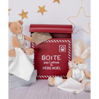 Doudou Dárková sada - plyšový zajíček s dečkou 31 cm béžový