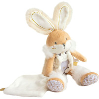 Doudou Dárková sada - plyšový zajíček s dečkou 31 cm béžový