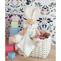 Doudou Dárková sada - plyšový zajíček s dečkou 31 cm béžový