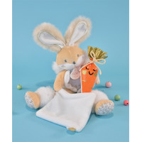 Doudou Dárková sada - plyšový zajíček s dečkou 31 cm béžový