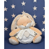 Doudou Bílý králíček s prostorem pro uložení pyžámka 38 cm