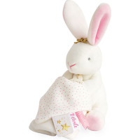 Doudou Dárková sada - Plyšový králíček s muchláčkem 10 cm ružová