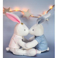Doudou Dárková sada - Plyšová hračka růžový zajíček - hvězda 25 cm