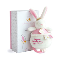 Doudou Dárková sada - Plyšový růžový králíček hrající melodii 14 cm