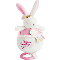Doudou Dárková sada - Plyšový růžový králíček hrající melodii 14 cm