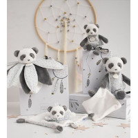 Doudou Dárková sada - plyšový muchláček panda 20 cm