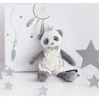 Doudou Dárková sada - plyšová hračka panda s dečkou 20 cm