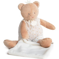 Doudou Dárková sada - plyšová hračka medvídek s dečkou 28 cm