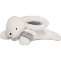 Doudou Dárková sada - Plyšový králíček s bílou bambulkou 25 cm