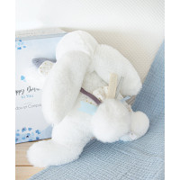 Doudou Dárková sada - Plyšový králíček s bílou bambulkou 25 cm