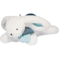 Doudou Dárková sada - Plyšový králíček s tmavě modrou bambulkou 25 cm