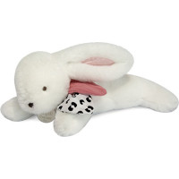 Doudou Dárková sada - Plyšový králíček s růžovou bambulkou 25 cm