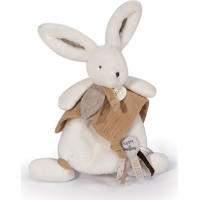 Doudou Dárková sada - Plyšový králíček s muchláčkem 25 cm béžová