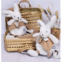 Doudou Dárková sada - Plyšový králíček s muchláčkem 25 cm béžová