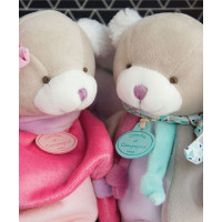 Doudou Plyšový maňásek pejsek růžový 28 cm