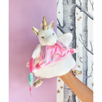 Doudou Plyšový maňuška jednorožec 25 cm