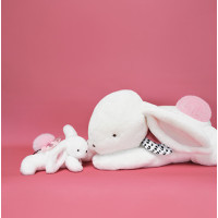 Doudou Plyšový králík s růžovou bambulkou 80 cm
