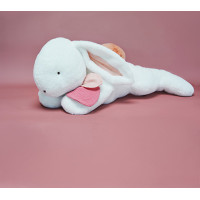 Doudou Plyšový králík s tmavě růžovou bambulkou 80 cm