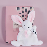 Doudou Dárková krabička růžová - mini králíček 17 cm