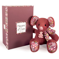 Doudou Histoire d´Ours Plyšová kamarádka tmavě růžová myška 25 cm