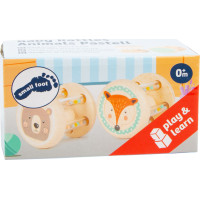 small foot Dětské pastelové chrastítko s kuličkami sada 2ks