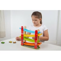 Bigjigs Toys Dřevěná automobilová závodní dráha