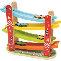 Bigjigs Toys Dřevěná automobilová závodní dráha